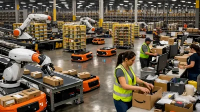 Склад Amazon в 2026: сколько работы забирают роботы и что остаётся людям